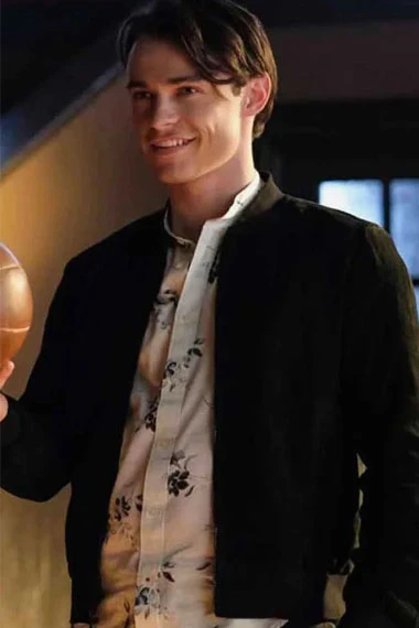 Thomas Doherty Sebastian Legacies Bomber Black Cotton Jacket