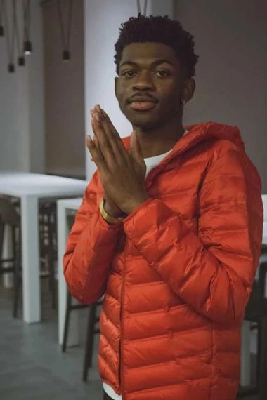 Lil Nas X Old Town Road Hooded Orange Quilted Puffer Jacket