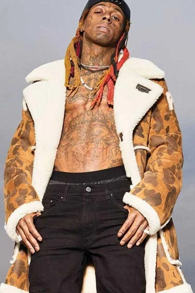 Lil Wayne A Bathing Ape x UGG Brown Wool Shearling-Lined Coat