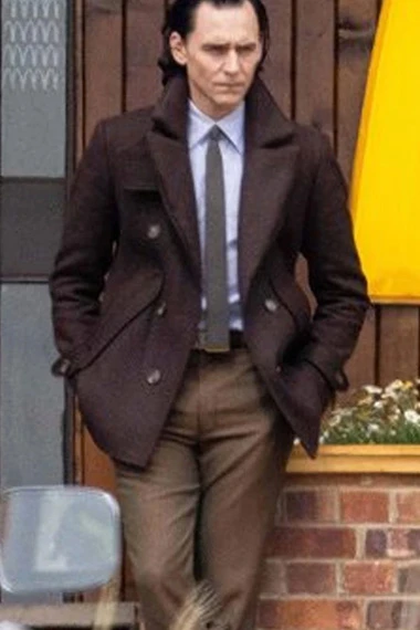 Tom Hiddleston Loki God Of Mischief Brown Wool Trench Peacoat