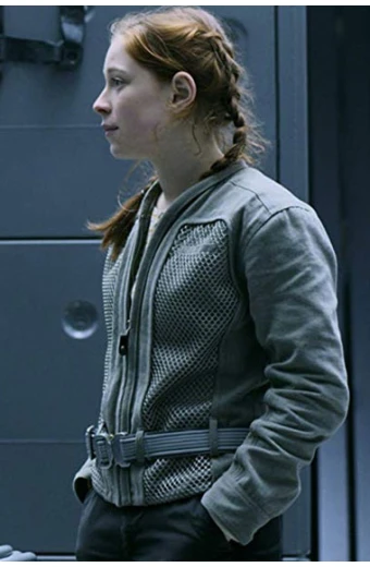 Mina Sundwall Penny Robinson Lost in Space Grey Cotton Jacket lost-in-space-mina-sundwall-jacket