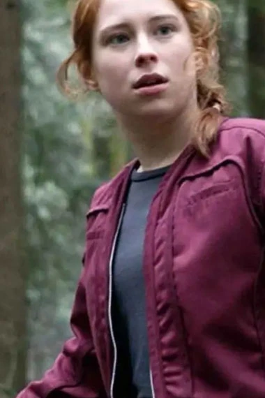 Mina Sundwall Penny Robinson Lost Space Maroon Cotton Jacket lost-in-space-mina-sundwall-jacket
