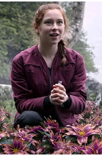 Mina Sundwall Penny Robinson Lost Space Maroon Cotton Jacket lost-in-space-mina-sundwall-jacket