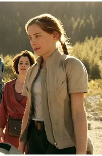 Mina Sundwall Penny Robinson Lost in Space Brown Cotton Jacket lost-in-space-penny-robinson-sundwall-jacket
