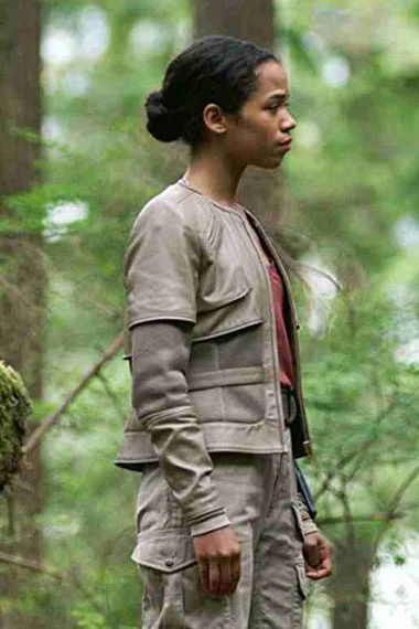 Lost Space Judy Robinson Taylor Russell Beige Leather Jacket