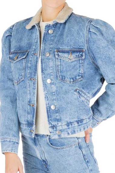 Sara Yang Love Life TV Show Zoe Chao Bomber Blue Denim Jacket