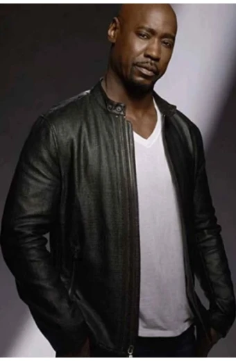 DB Woodside Amenadiel Lucifer Bomber Black Leather Jacket lucifer-amenadiel-black-jacket