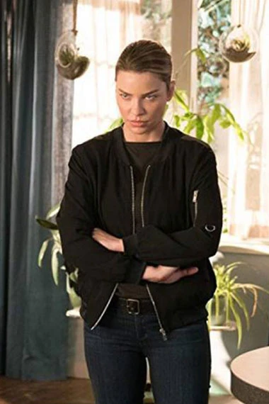 Chloe Decker Lauren German Lucifer Bomber Black Cotton Jacket