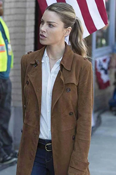 Chloe Decker Lucifer Lauren German Brown Suede Trench Coat