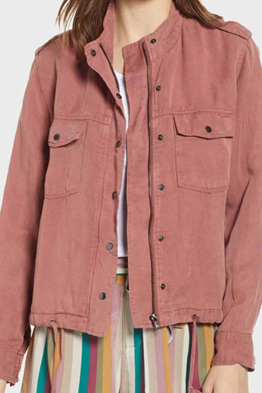Lucifer TV Show Chasten Harmon Megan Garner Pink Cotton Jacket