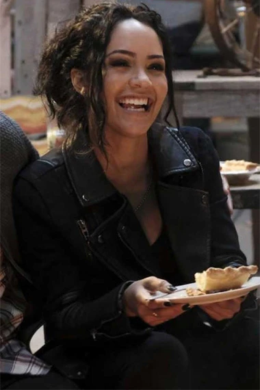 Riley Davis Tristin Mays MacGyver Biker Black Wool Jacket