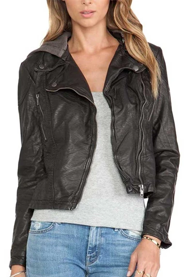 Riley Davis Tristin Mays Macgyver Hooded Black Leather Jacket