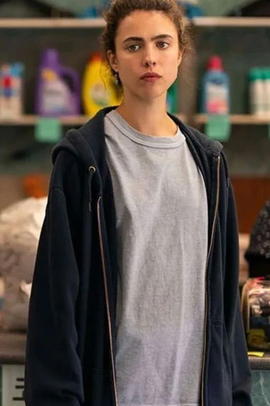 Maid TV Series Margaret Qualley Alex Bomber Blue Fleece Hoodie
