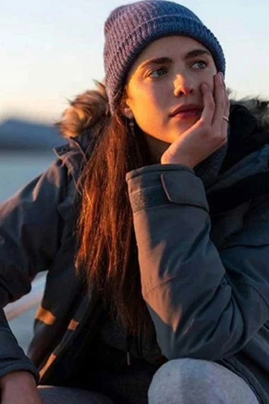 Margaret Qualley Alex Maid Grey Cotton Fur Hooded Parka