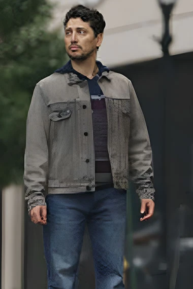 Ali Lopez-Sohaili Eagan Tehrani Manifest Grey Denim Jacket