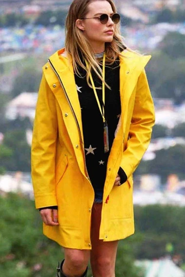 Glastonbury Music Festival Margot Robbie Casual Womens Coat