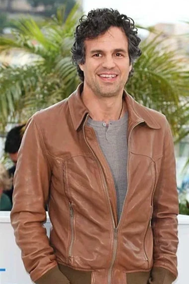 Mark Ruffalo Annual Cannes Film Festival Brown Leather Jacket