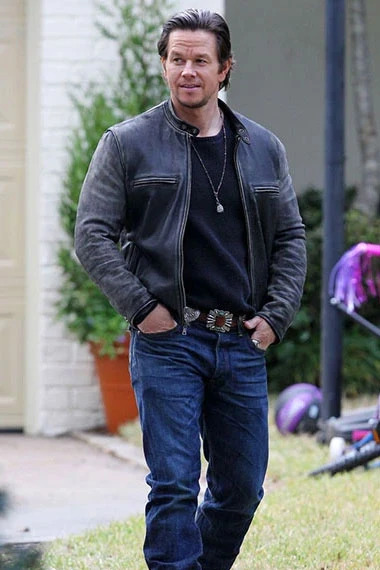 Dusty Mayron Daddys Home Mark Wahlberg Biker Distressed Jacket