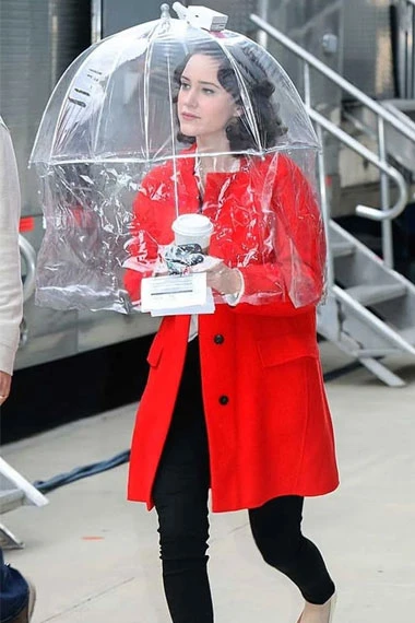 Miriam Rachel Brosnahan Marvelous Mrs Maisel Red Wool Coat