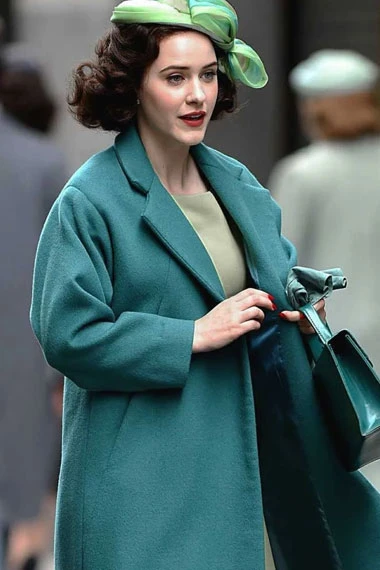 Miriam Marvelous Mrs Maisel Rachel Brosnahan Green Trench Coat