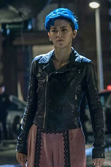 Jessica Henwick Matrix Resurrections Bugs Biker Black Jacket