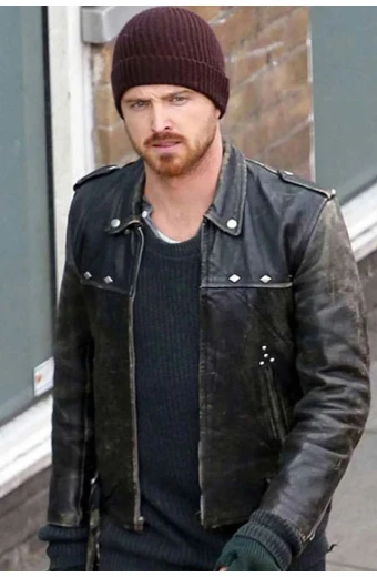 A Long Way Down Aaron Paul JJ Black Biker Distressed Jacket aaron-paul-a-long-way-down-jacket