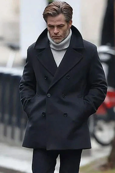 Henry Pelham All The Old Knives Chris Pine Trench Pea Coat