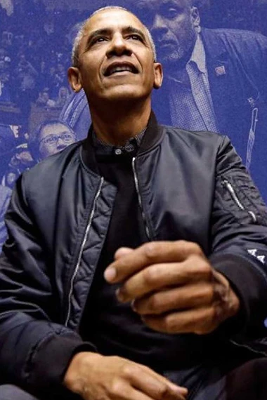 Barack Hussein Obama II Black Bomber Jacket