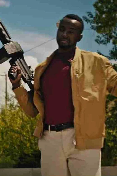 Frenchman Bullet Proof Janvier Katabarwa Beige Bomber Jacket