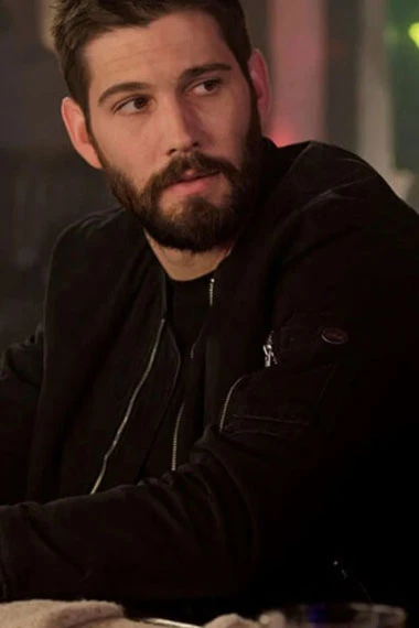 Max Parish Casey Deidrick In The Dark Black Bomber Jacket