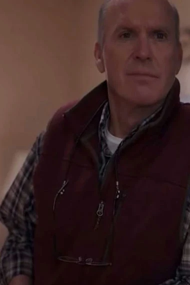 Dopesick TV Show Michael Keaton Samuel Finnix Maroon Wool Vest michael-keaton-dopesick-vest