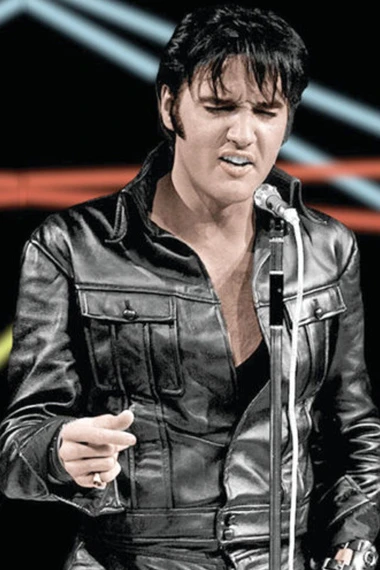 The King Of Rock Elvis Presley Black Leather Jacket
