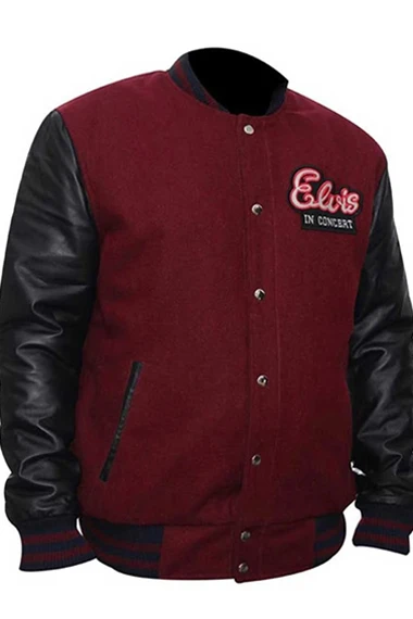 Elvis in Concert Elvis Presley Maroon Varsity Jacket