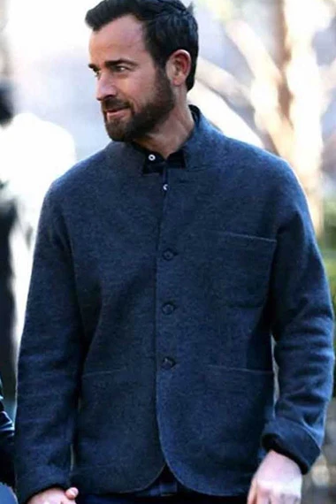 Adrian Justin Theroux False Positive Mens Grey Wool Blazer