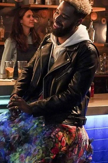 Grown-ish Des Warren Egypt Franklin Biker Black Leather Jacket