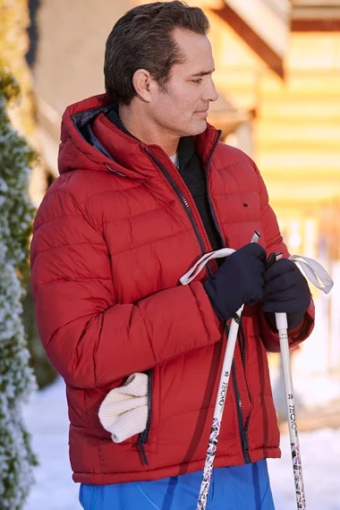 Hearts Of Winter Grant Oliver Red Puffer Jacket