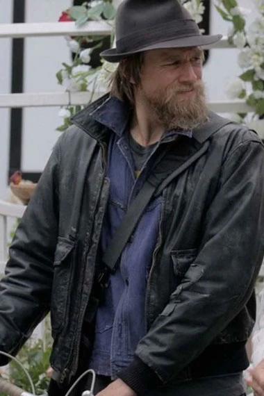 Charlie Waldo Last Looks Charlie Hunnam Black Bomber Jacket