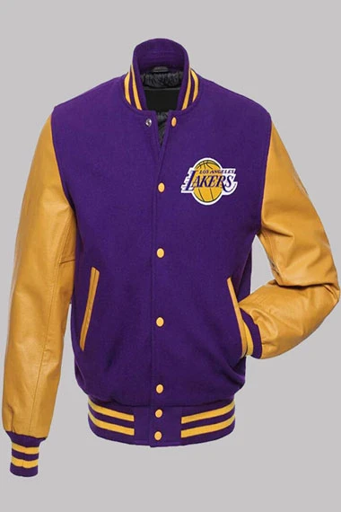 NBA Los Angeles Lakers Purple Wool Varsity Bomber Jacket