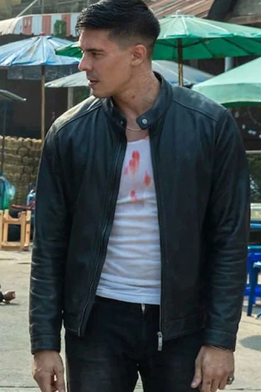 Lu Xin Lee Fistful of Vengeance Lewis Tan Black Leather Jacket