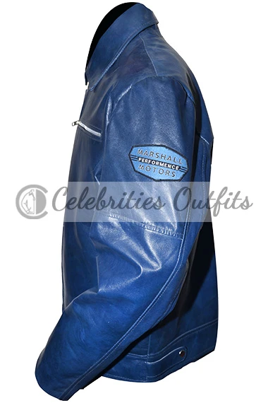Tobey Marshall Aaron Paul Need for Speed Blue Bomber Jacket aaron-paul-need-for-speed-blue-jacket