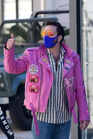 The Unbearable Weight of Massive Talent Nicolas Cage Biker Jacket