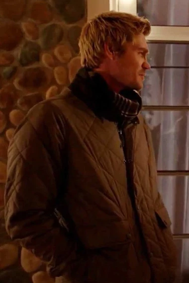 Chad Michael Murray Too Close For Christmas Grey Satin Jacket