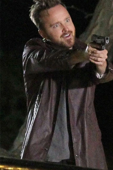 Aaron Paul Phil Central Intelligence Maroon Leather Jacket