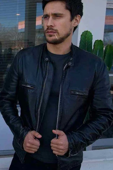 James Queen of the South Peter Gadiot Black Leather Jacket