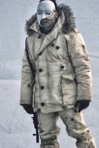 No Time to Die Rami Malek Lyutsifer Safin White Fur Parka