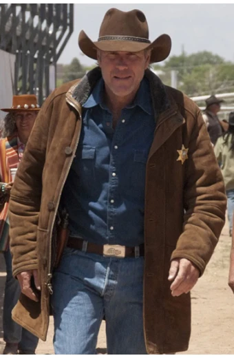 Robert Taylor Longmire Brown Suede Coat longmire-walt-sheriff-brown-coat