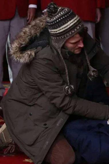 Tim Say Your Prayers Harry Melling Hooded Grey Cotton Parka