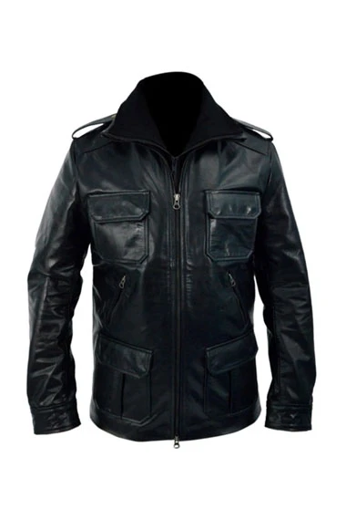 Sean Bean Cleanskin Ewan Mens Bomber Black Leather Jacket