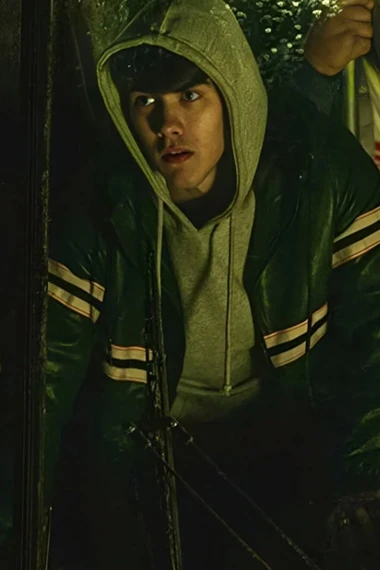 Nolan Shortcut Jack Kane Bomber Green Biker Stripes Jacket