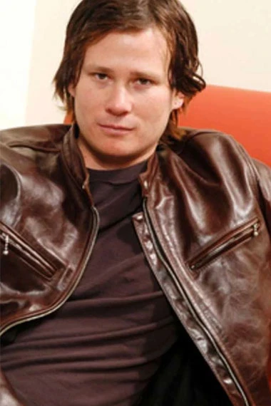 Tom DeLonge Casual Mens Street Bomber Brown Leather Jacket
